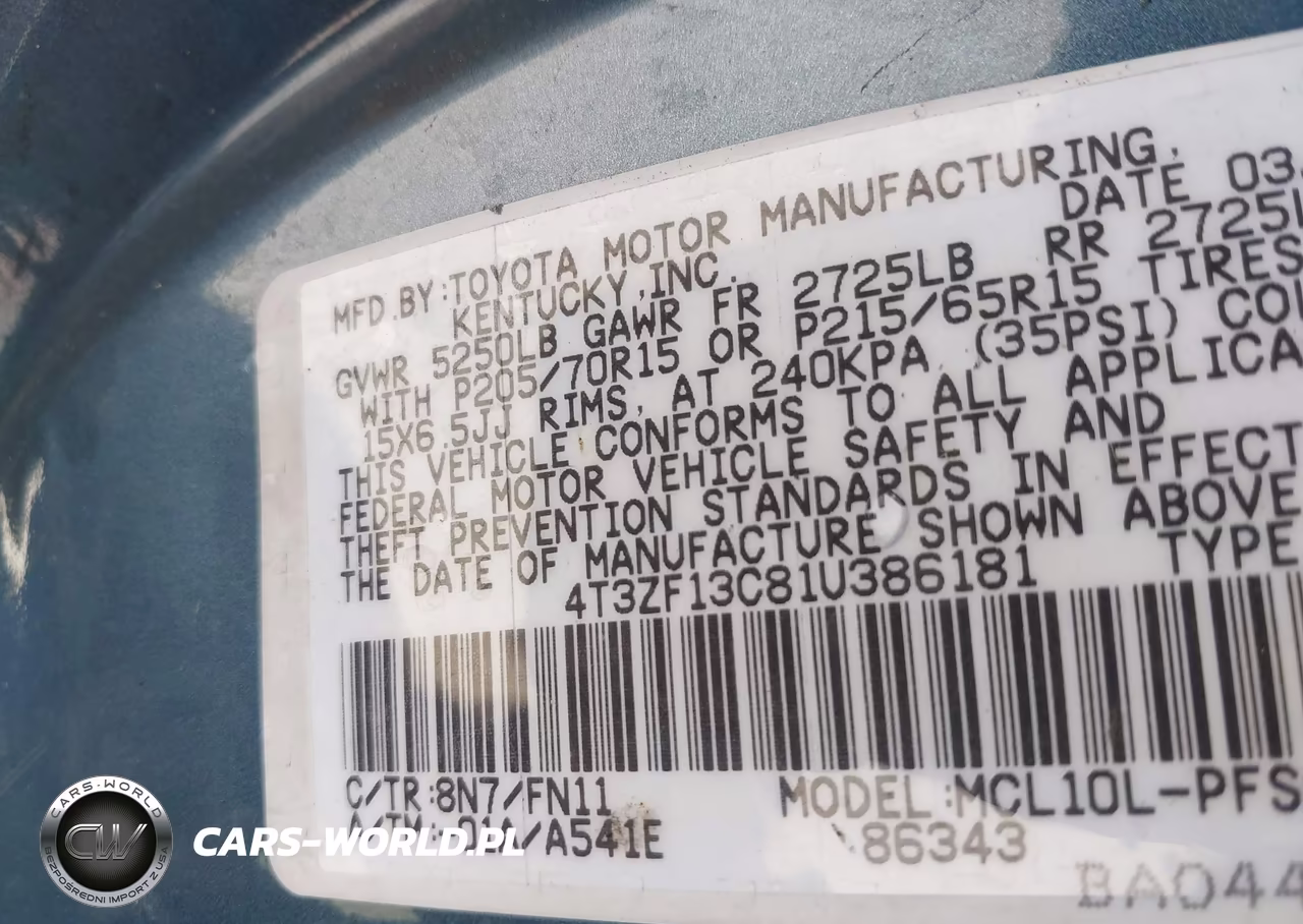 2001 Toyota Sienna Le VIN:4T3ZF13C81U386181 - 9