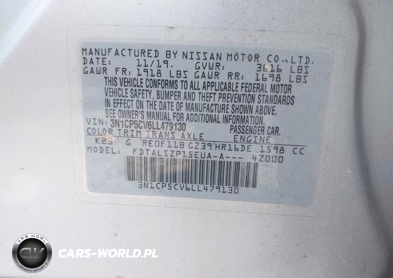 2020 Nissan Kicks Sv Xtronic Cvt VIN:3N1CP5CV6LL479130 - 9