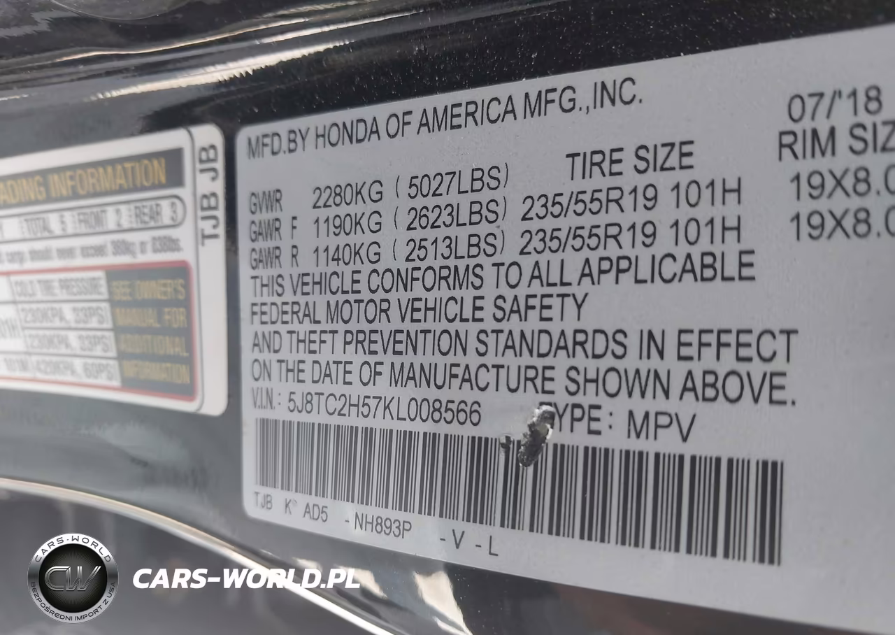 2019 Acura Rdx Technology Package VIN:5J8TC2H57KL008566 - 9