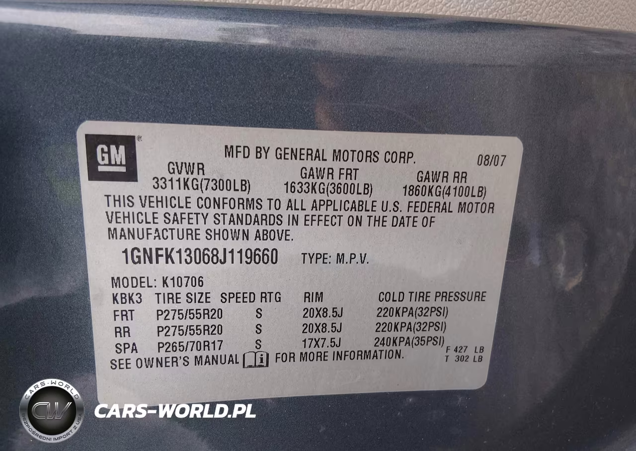 2008 Chevrolet Tahoe Lt VIN:1GNFK13068J119660 - 9