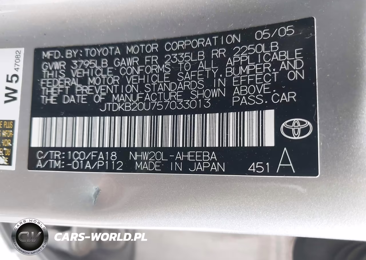 2005 Toyota Prius VIN:JTDKB20U757033013 - 9