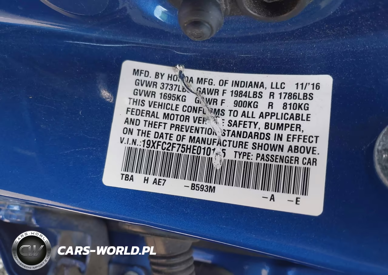 2017 Honda Civic Ex VIN:19XFC2F75HE010155 - 9