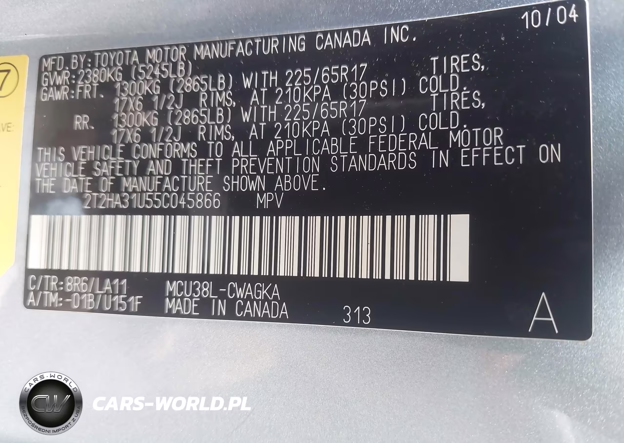 2005 Lexus Rx 330 VIN:2T2HA31U55C045866 - 9