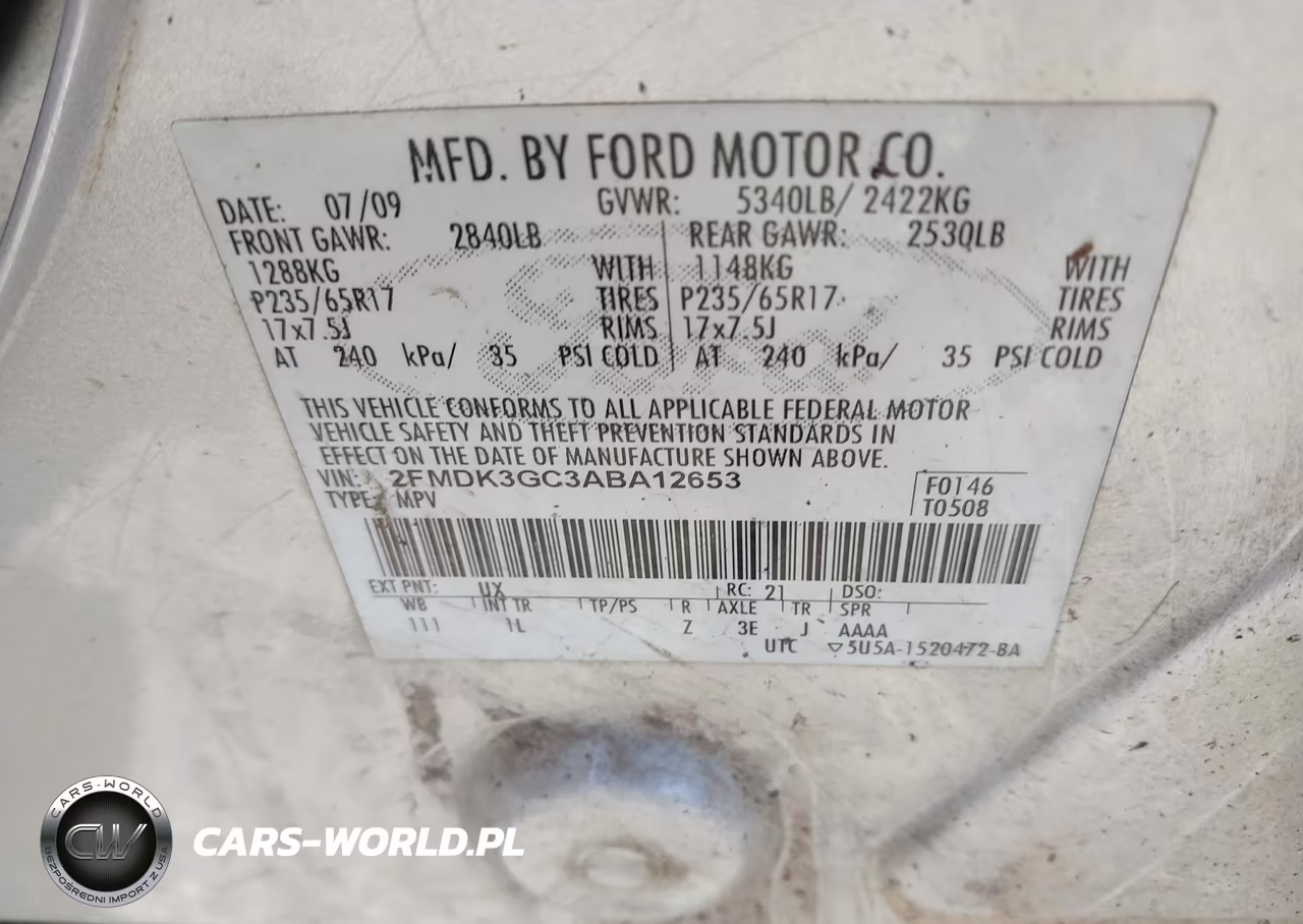 2010 Ford Edge Se VIN:2FMDK3GC3ABA12653 - 9
