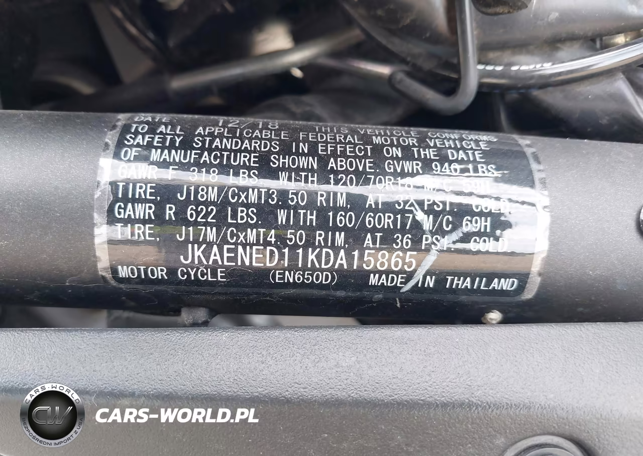 2019 Kawasaki En650 D VIN:JKAENED11KDA15865 - 10