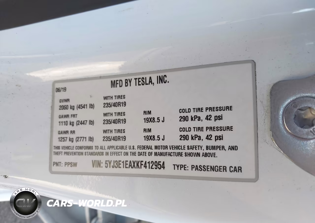 2019 Tesla Model 3 Long Range-Mid Range-Standard Range-Standard Range Plus VIN:5YJ3E1EAXKF412954 - 9