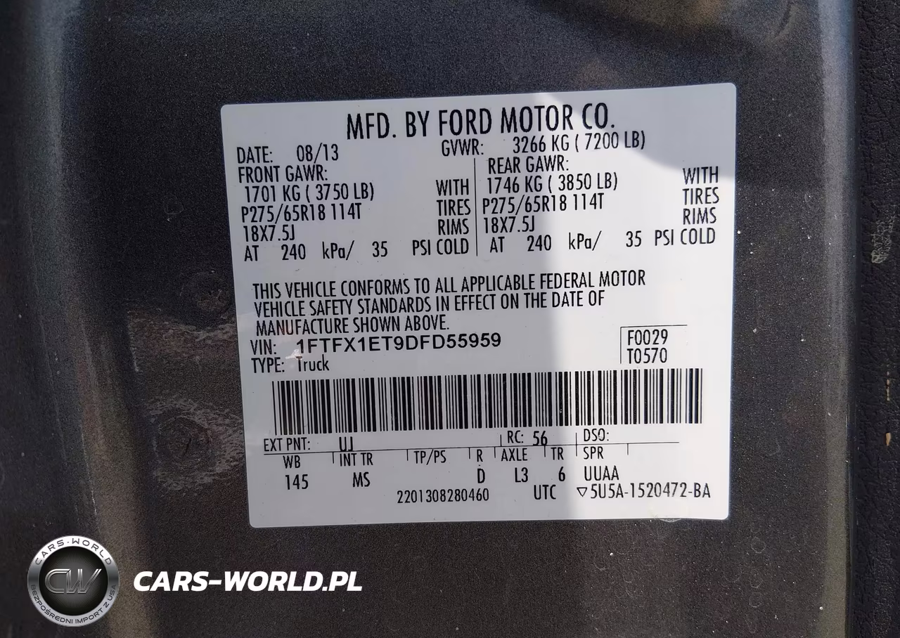 2013 Ford F-150 Fx4-Lariat-Xl-Xlt VIN:1FTFX1ET9DFD55959 - 9