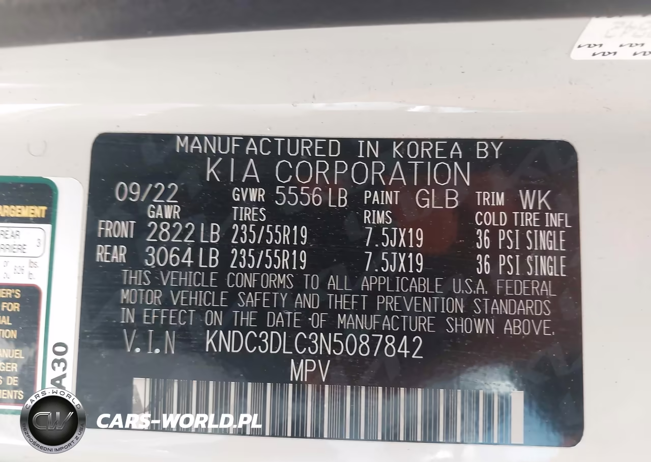 2022 Kia Ev6 Wind VIN:KNDC3DLC3N5087842 - 9