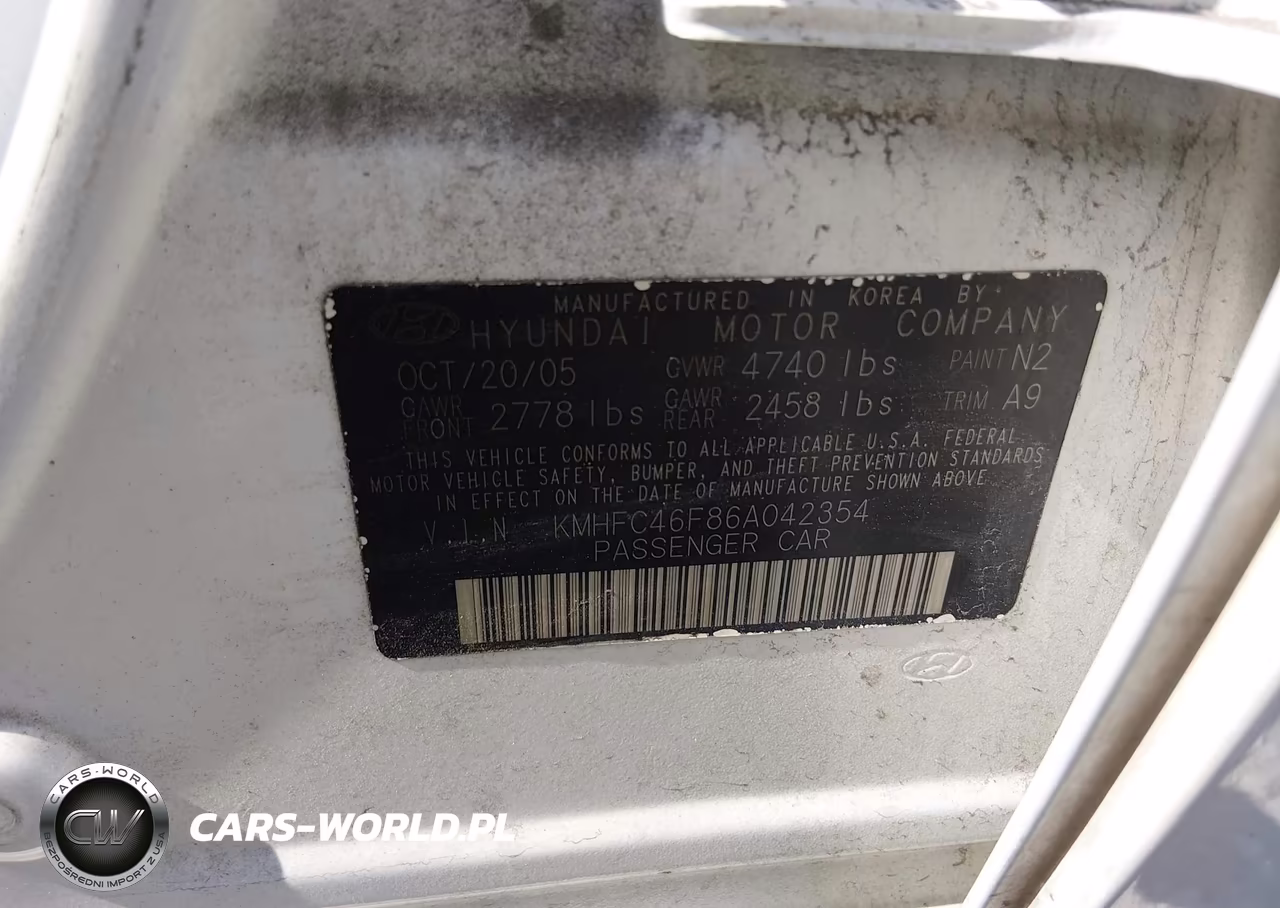 2006 Hyundai Azera Limited-Se VIN:KMHFC46F86A042354 - 9