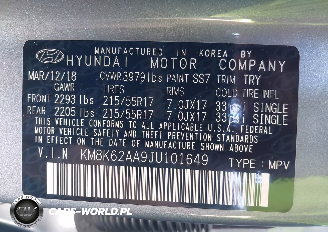 2018 Hyundai Kona Sel VIN:KM8K62AA9JU101649 - 9