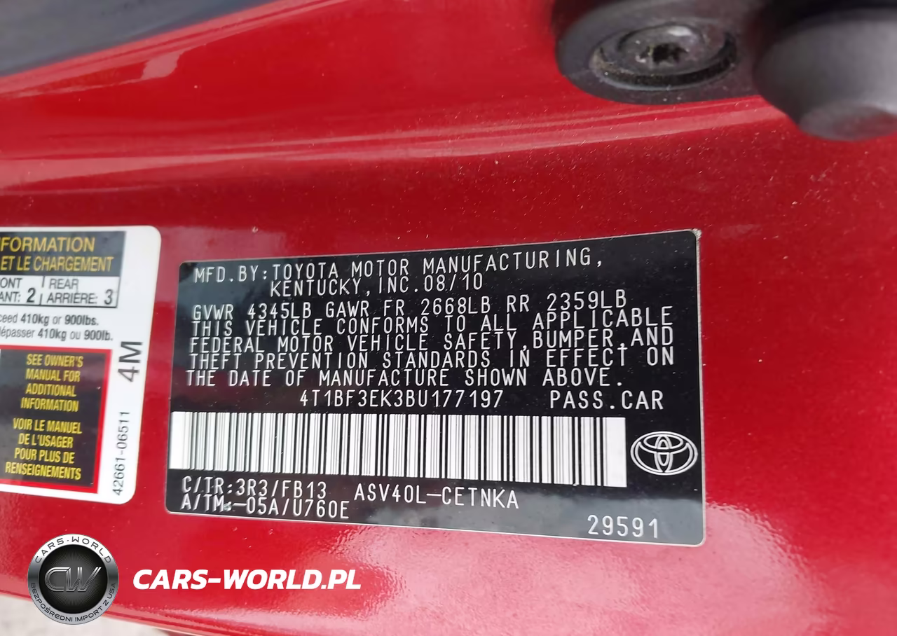 2011 Toyota Camry Le VIN:4T1BF3EK3BU177197 - 9