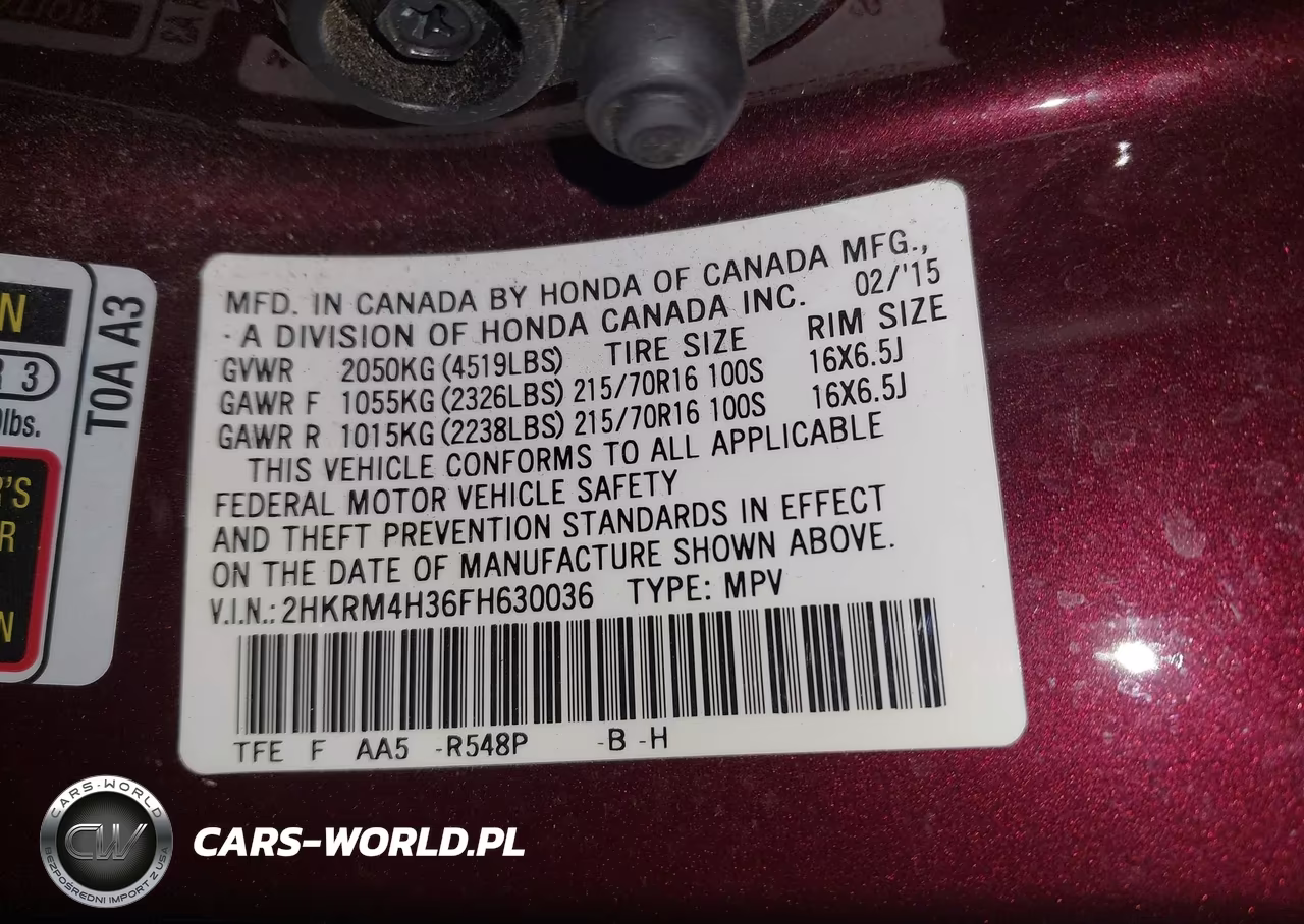 2015 Honda Cr-V Lx VIN:2HKRM4H36FH630036 - 9