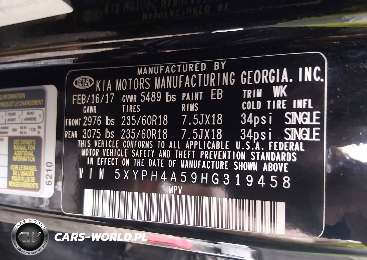 2017 Kia Sorento 3.3L Ex VIN:5XYPH4A59HG319458 - 9