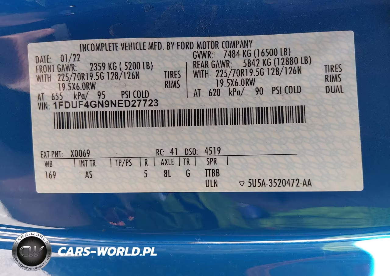 2022 Ford F-450 Chassis Xl-Xlt VIN:1FDUF4GN9NED27723 - 8