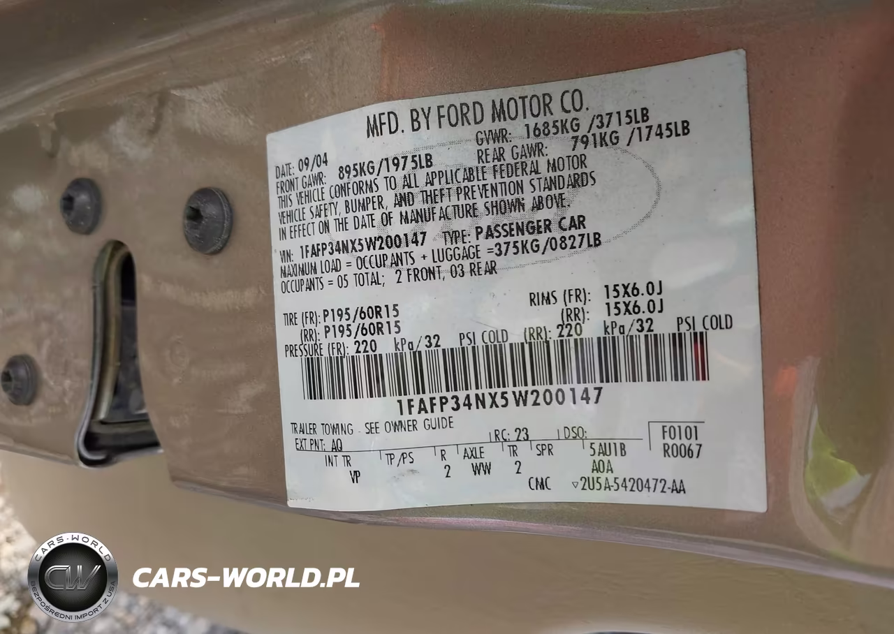 2005 Ford Focus Zx4 VIN:1FAFP34NX5W200147 - 9