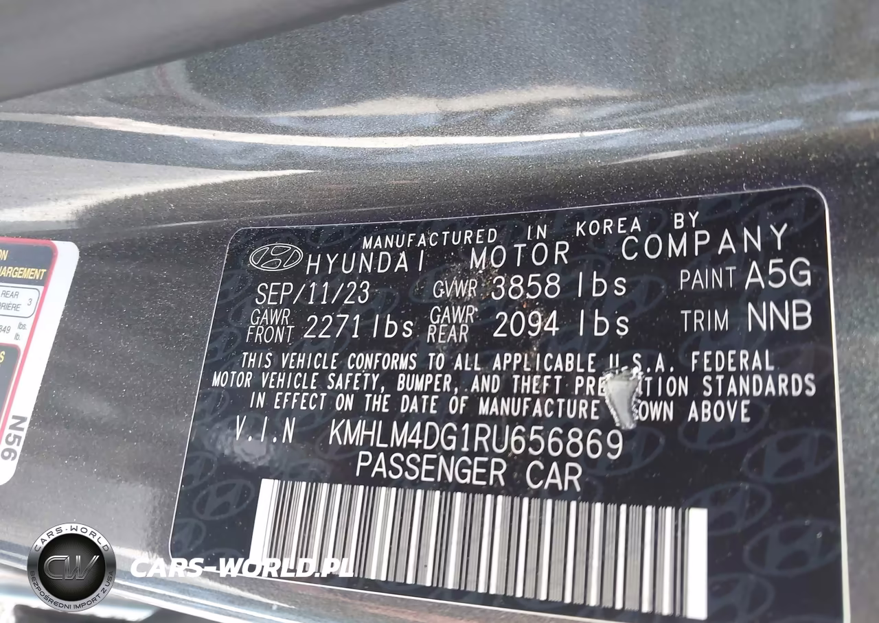 2024 Hyundai Elantra Sel VIN:KMHLM4DG1RU656869 - 9