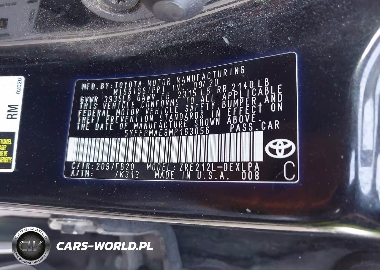 2021 Toyota Corolla Le VIN:5YFEPMAE8MP163056 - 9
