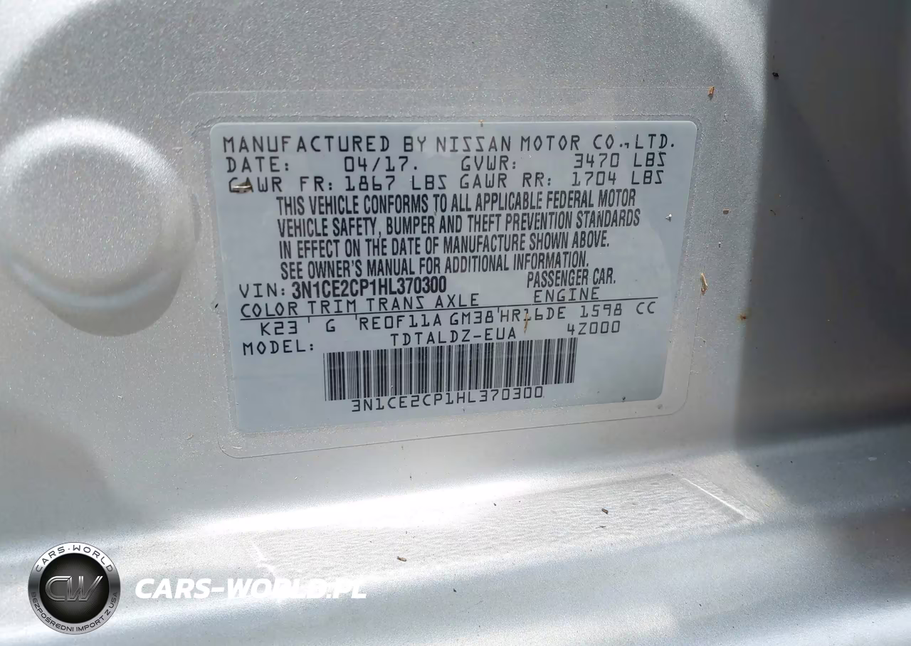 2017 Nissan Versa Note Sv VIN:3N1CE2CP1HL370300 - 9