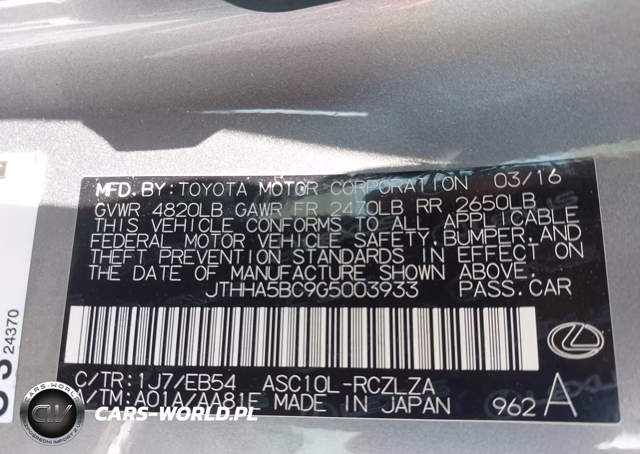 2016 Lexus Rc 200T VIN:JTHHA5BC9G5003933 - 9
