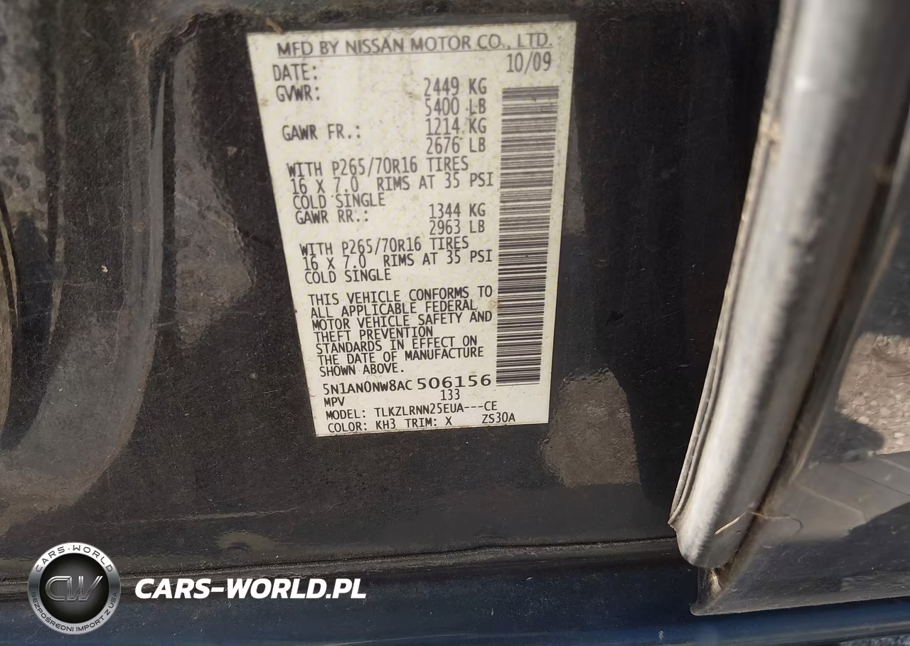 2010 Nissan Xterra S VIN:5N1AN0NW8AC506156 - 9