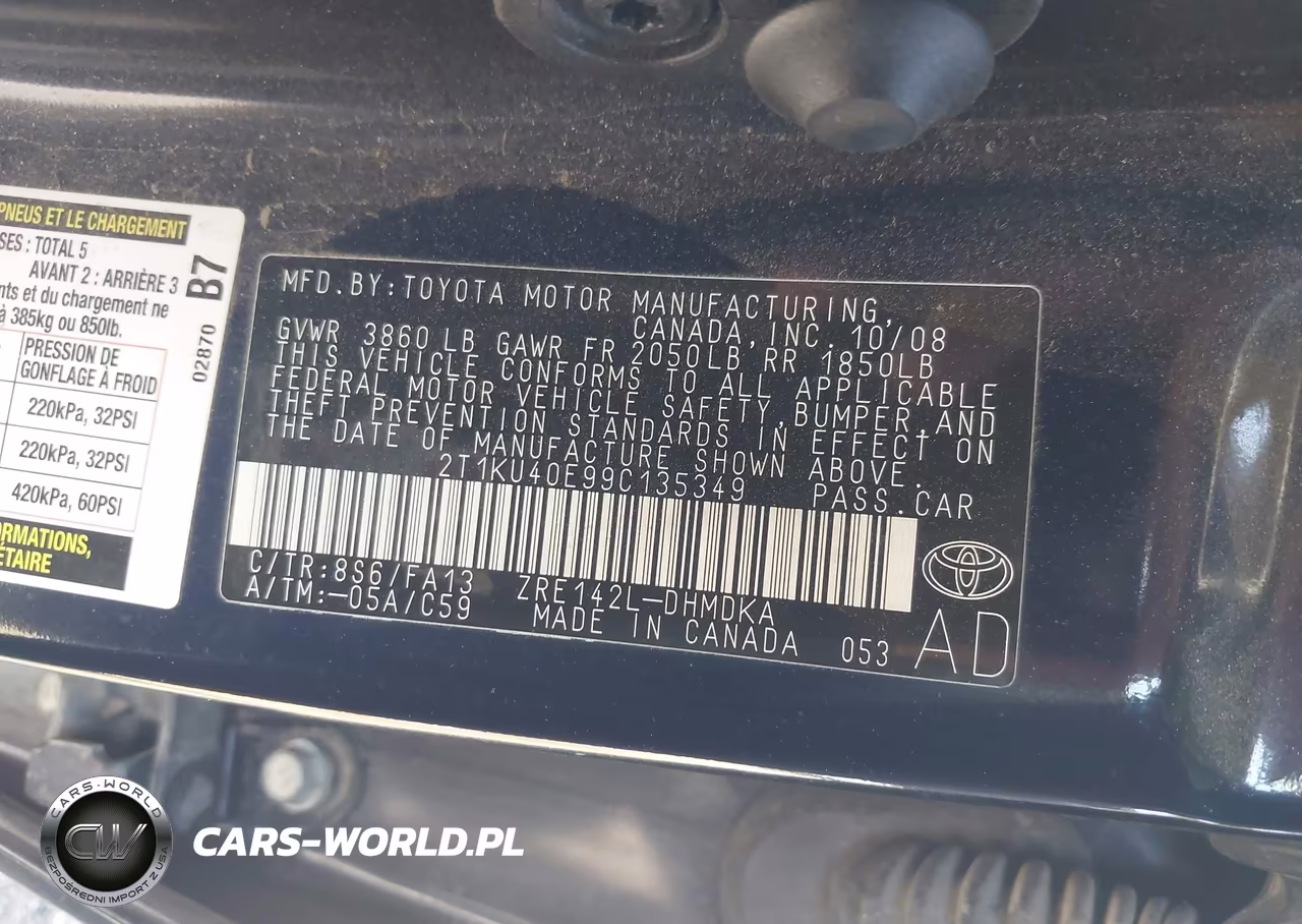 2009 Toyota Matrix VIN:2T1KU40E99C135349 - 9