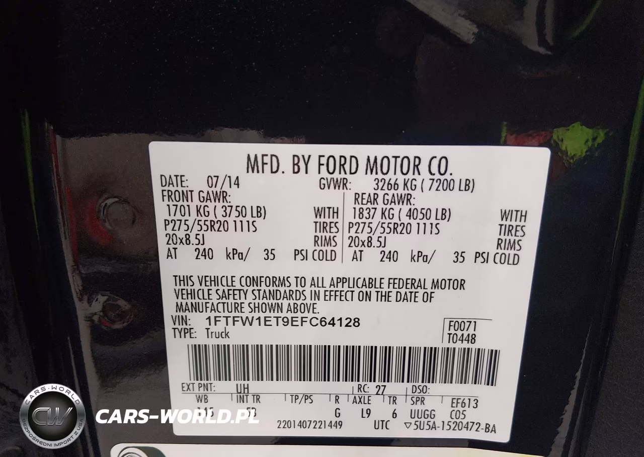 2014 Ford F-150 Fx4 VIN:1FTFW1ET9EFC64128 - 9