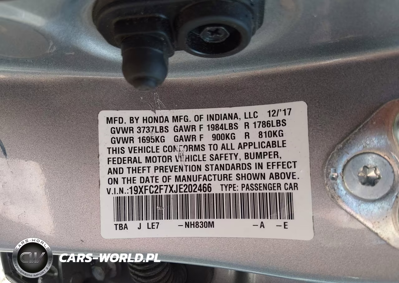2018 Honda Civic Ex VIN:19XFC2F7XJE202466 - 9