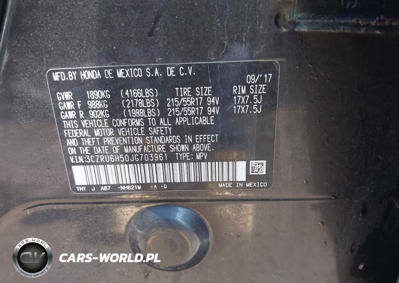 2018 Honda Hr-V Ex VIN:3CZRU6H50JG703961 - 9