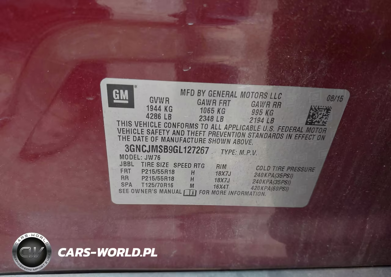 2016 Chevrolet Trax Ltz VIN:3GNCJMSB9GL127267 - 9