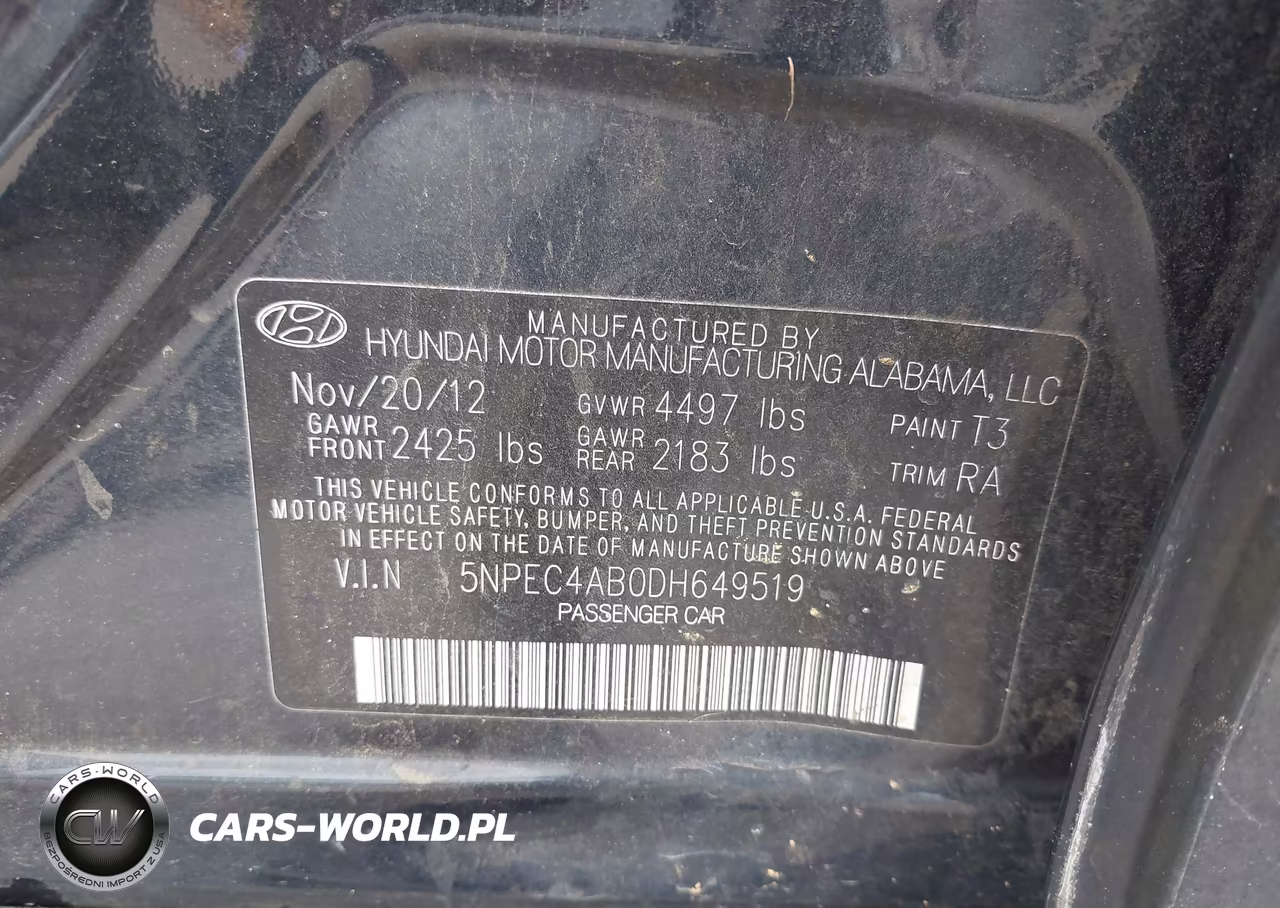 2013 Hyundai Sonata Limited 2.0T VIN:5NPEC4AB0DH649519 - 9