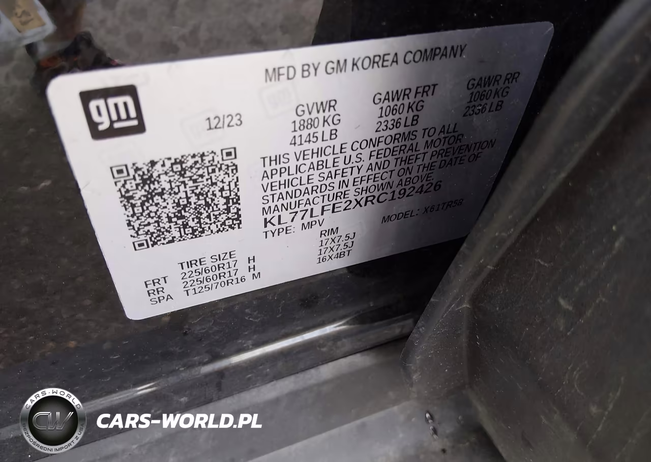 2024 Chevrolet Trax Fwd Sp VIN:KL77LFE2XRC192426 - 9