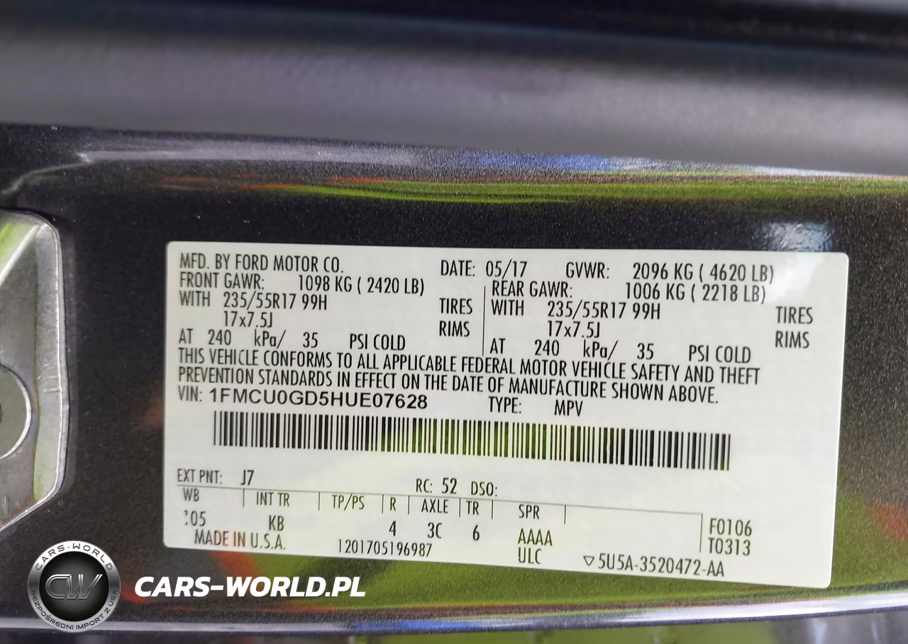 2017 Ford Escape Se VIN:1FMCU0GD5HUE07628 - 9
