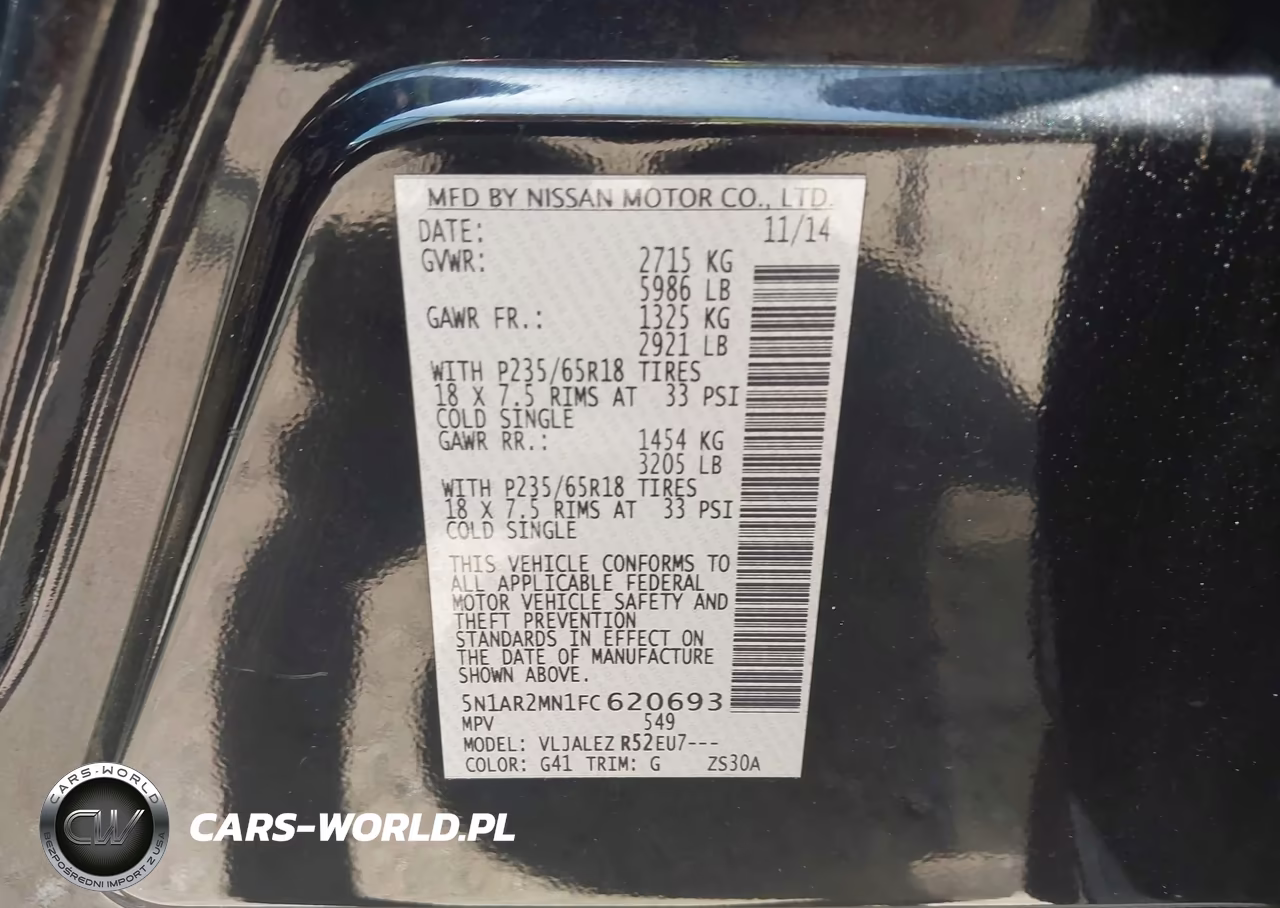 2015 Nissan Pathfinder Platinum-S-Sl-Sv VIN:5N1AR2MN1FC620693 - 9