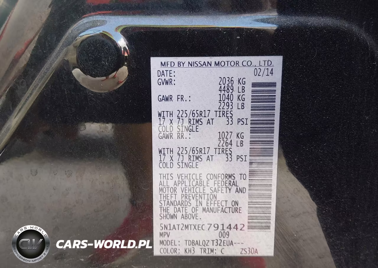 2014 Nissan Rogue S-Sl-Sv VIN:5N1AT2MTXEC791442 - 9