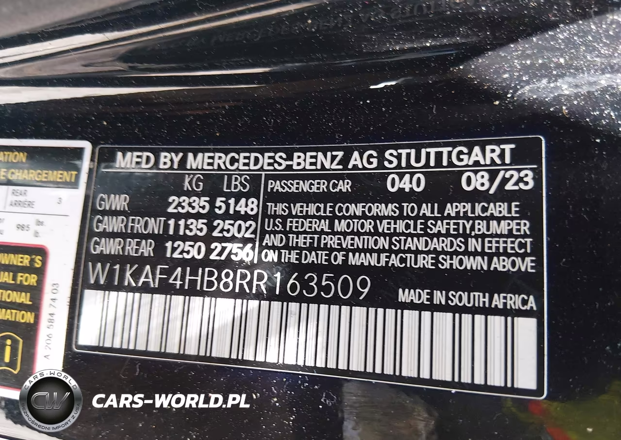 2024 Mercedes-Benz C 300 VIN:W1KAF4HB8RR163509 - 9