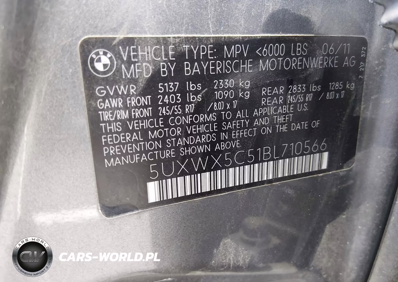 2011 BMW X3 xDrive28I VIN:5UXWX5C51BL710566 - 8
