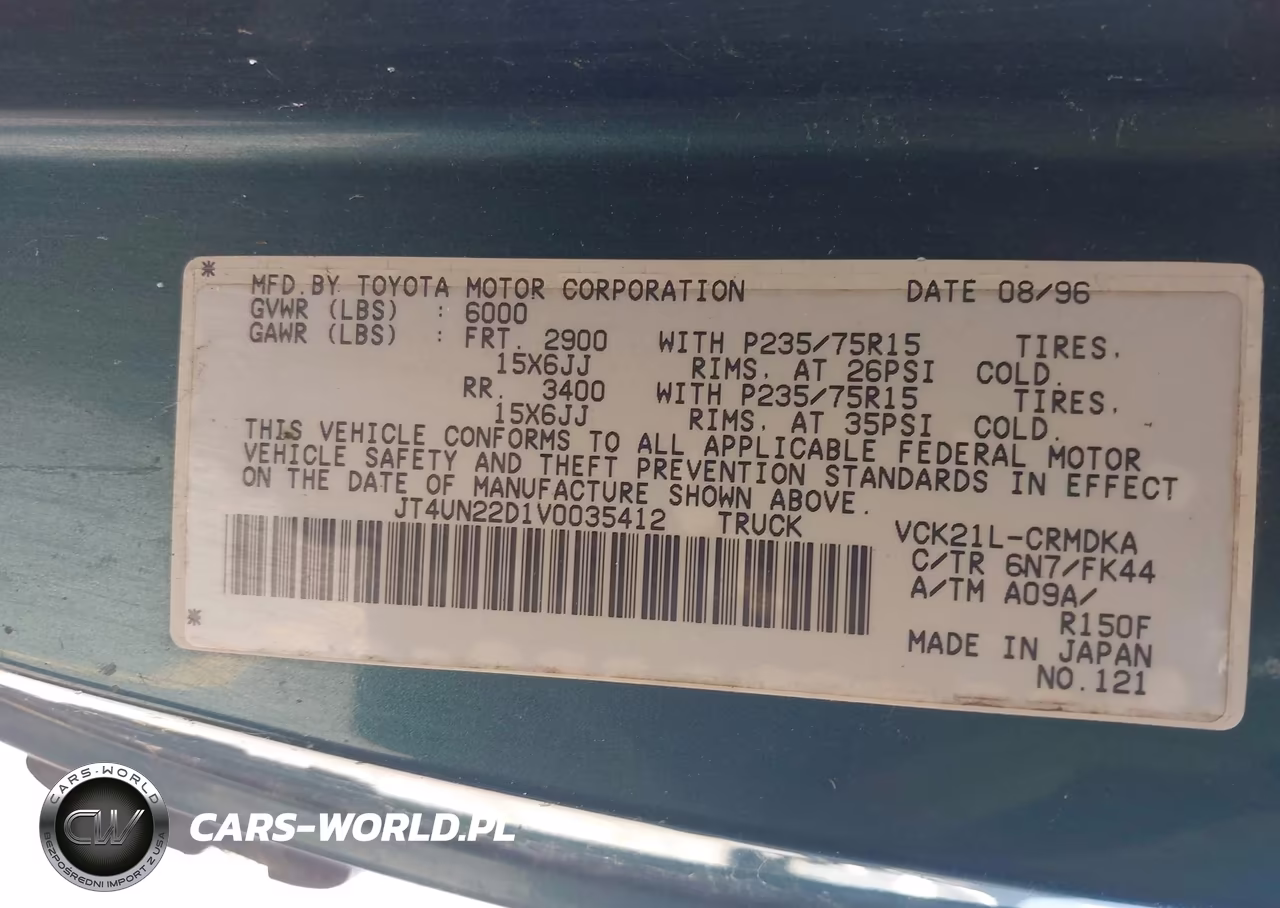 1997 Toyota T100 Dx V6 VIN:JT4UN22D1V0035412 - 9