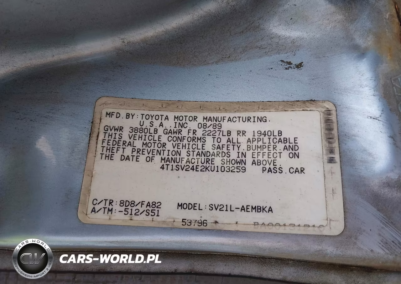 1989 Toyota Camry VIN:4T1SV24E2KU103259 - 9