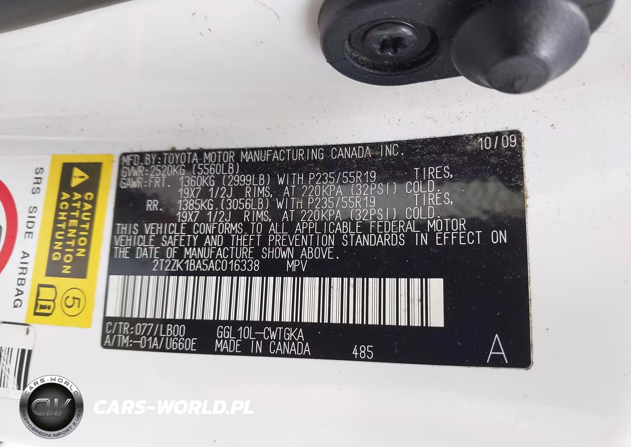 2010 Lexus Rx 350 VIN:2T2ZK1BA5AC016338 - 9