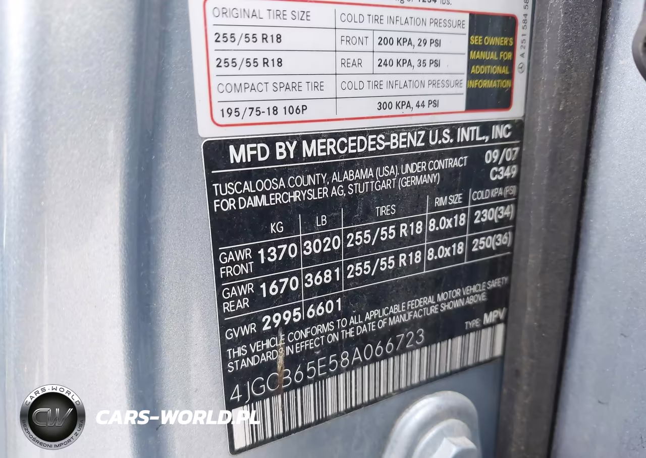 2008 Mercedes-Benz R-Class 3.5L VIN:4JGCB65E58A066723 - 9