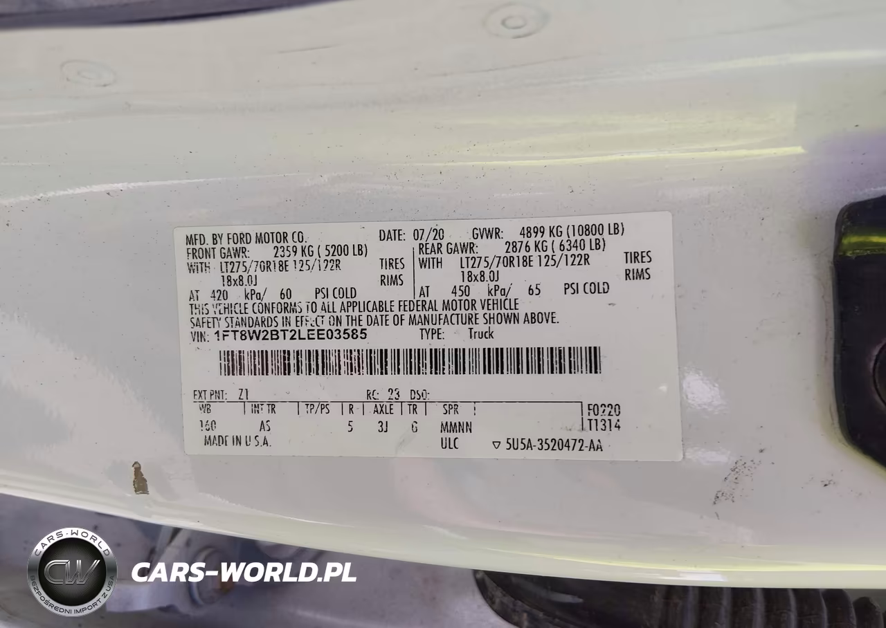 2020 Ford F-250 Xl VIN:1FT8W2BT2LEE03585 - 9