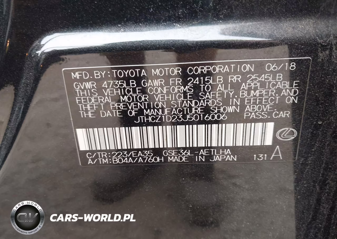 2018 Lexus Is 350 VIN:JTHCZ1D23J5016006 - 9