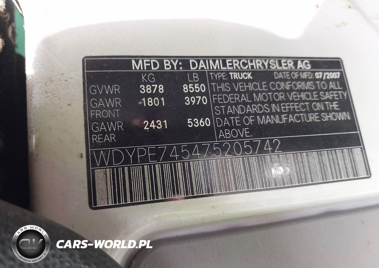 2007 Freightliner Sprinter 2500 VIN:WDYPE745475205742 - 9