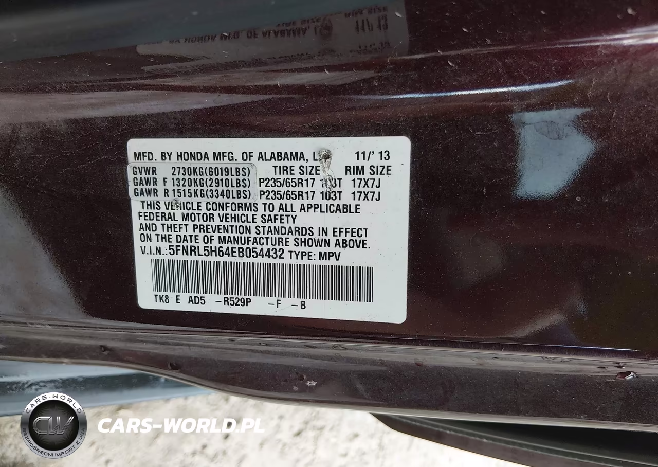2014 Honda Odyssey Ex-L VIN:5FNRL5H64EB054432 - 9