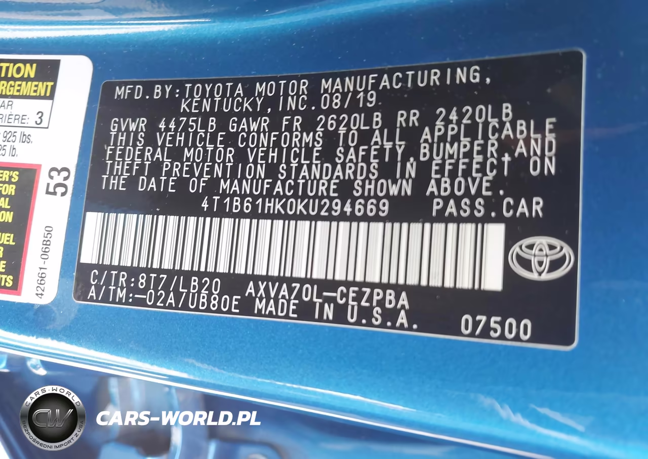 2019 Toyota Camry Xse VIN:4T1B61HK0KU294669 - 9