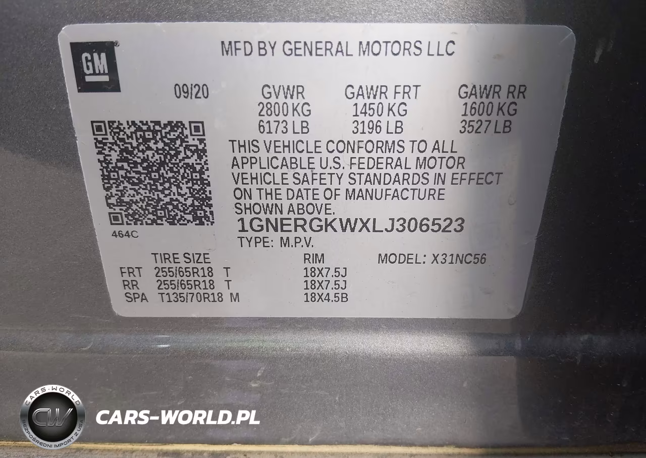 2020 Chevrolet Traverse Fwd Lt Cloth VIN:1GNERGKWXLJ306523 - 9