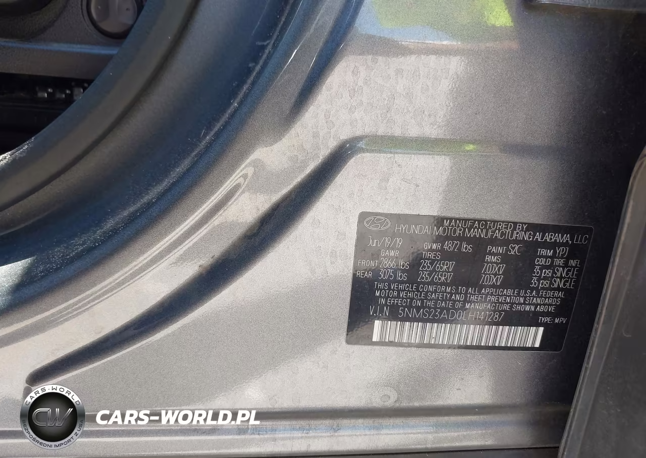 2020 Hyundai Santa Fe Se VIN:5NMS23AD0LH141287 - 9