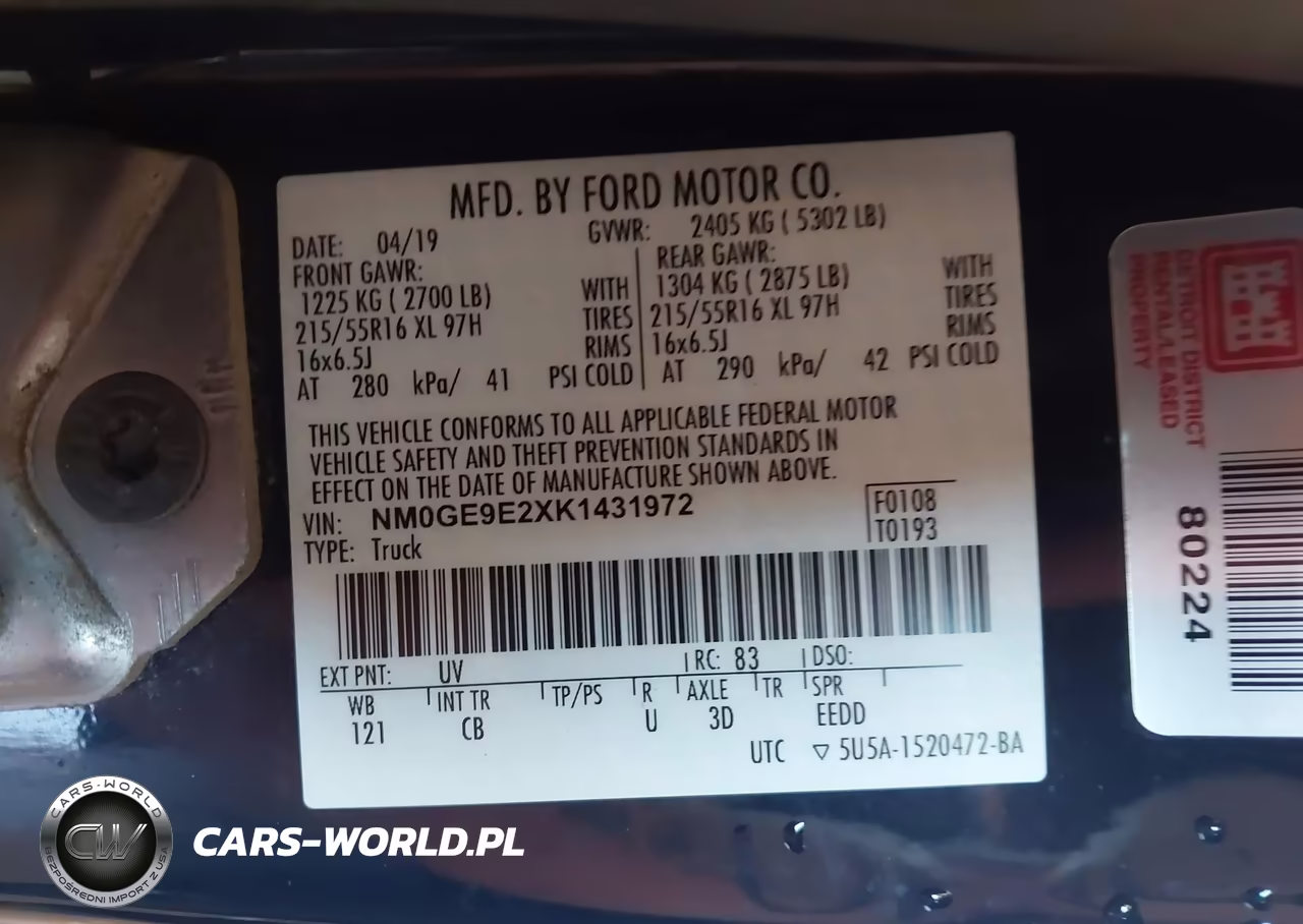 2019 Ford Transit Connect Xl VIN:NM0GE9E2XK1431972 - 9