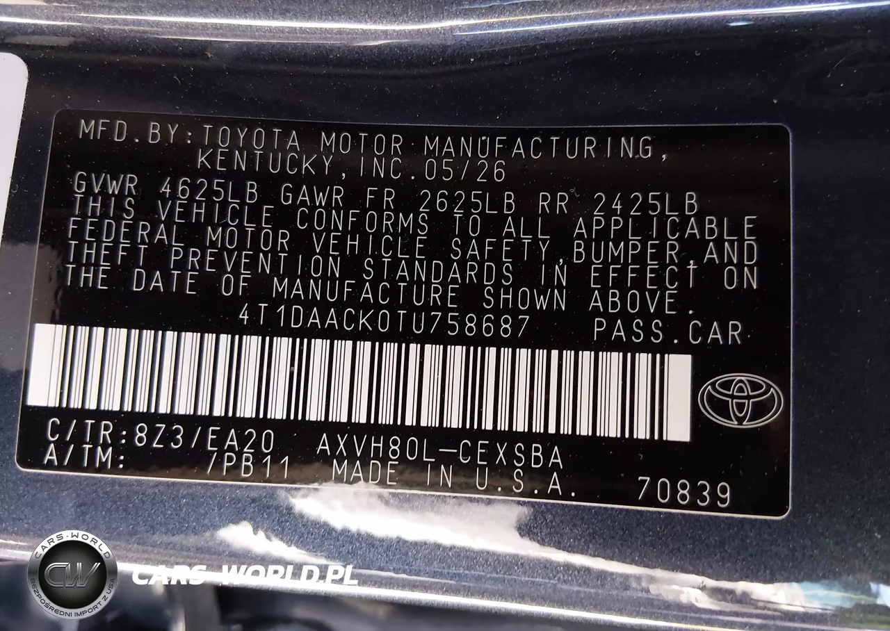 2026 Toyota Camry Se VIN:4T1DAACK0TU758687 - 9