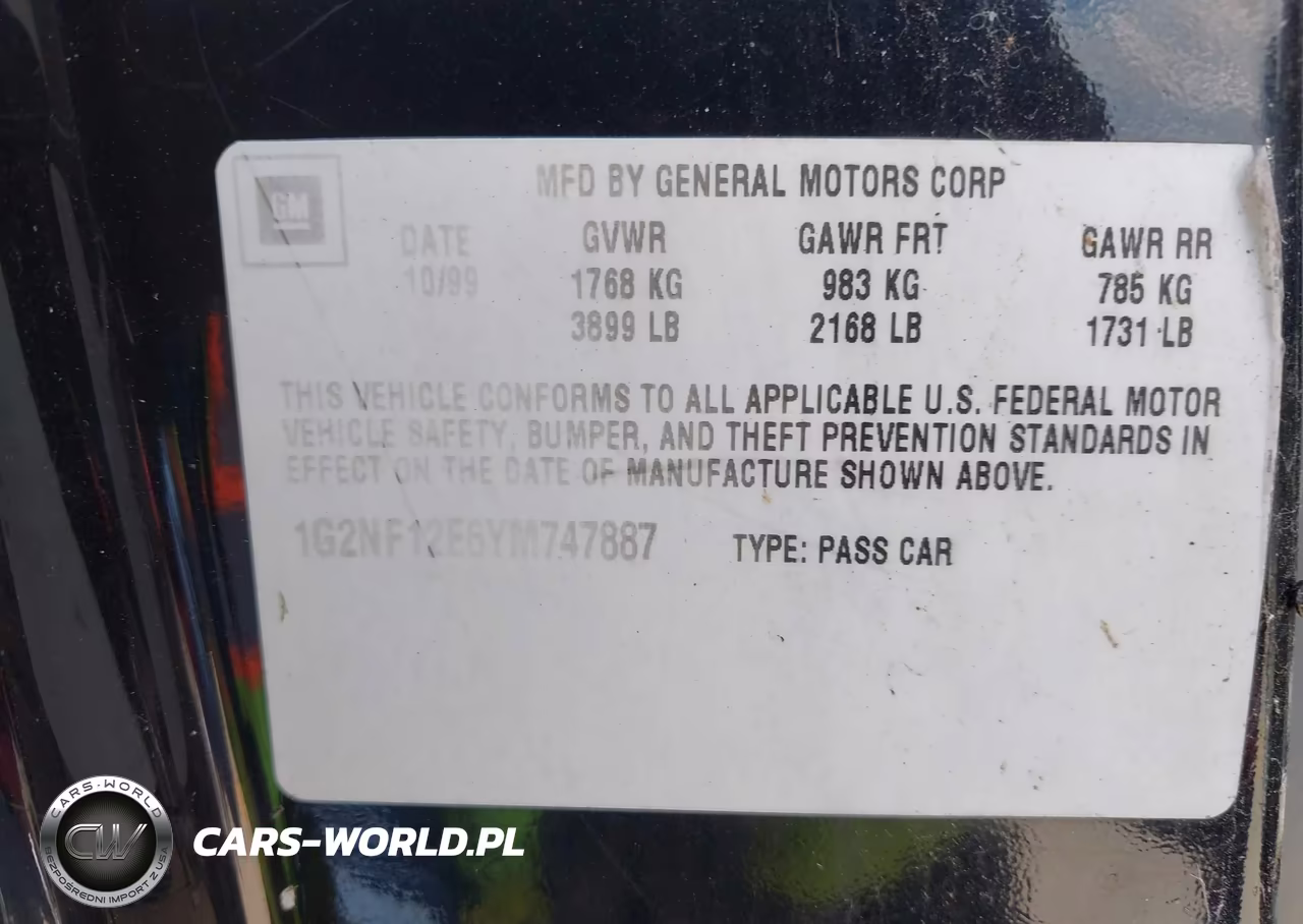 2000 Pontiac Grand Am Se1 VIN:1G2NF12E6YM747887 - 9